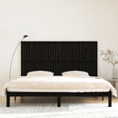 vidaXL fekete tömör fenyőfa fali fejtámla 204x3x110 cm