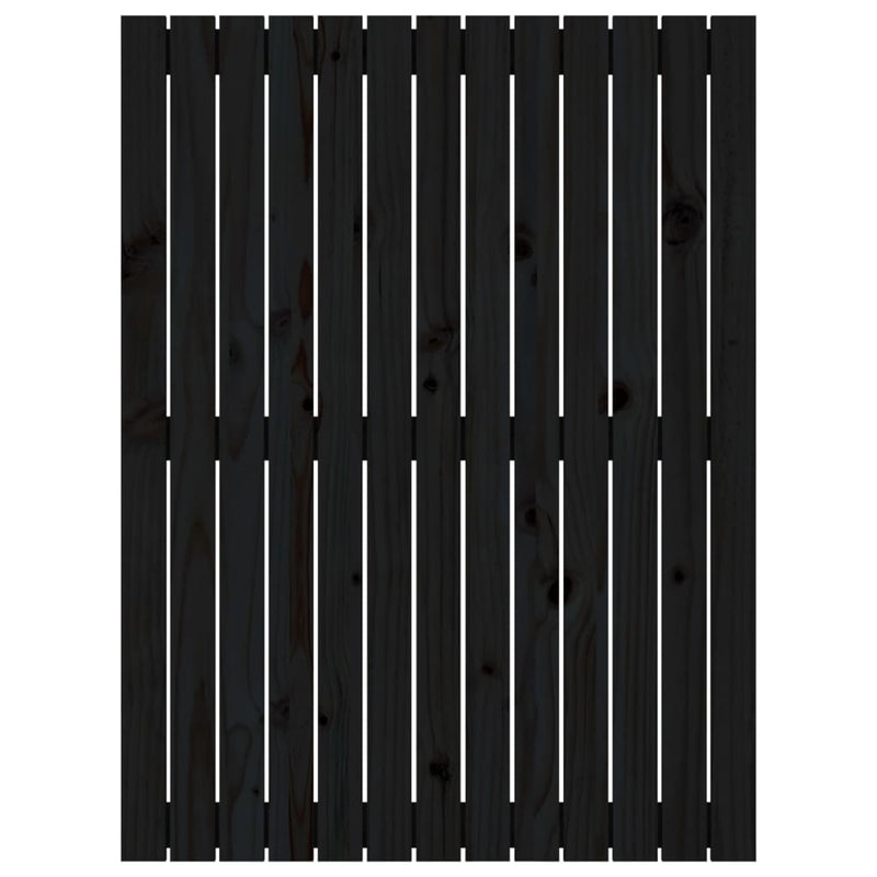 vidaXL fekete tömör fenyőfa fali fejtámla 82,5 x 3 x 110 cm