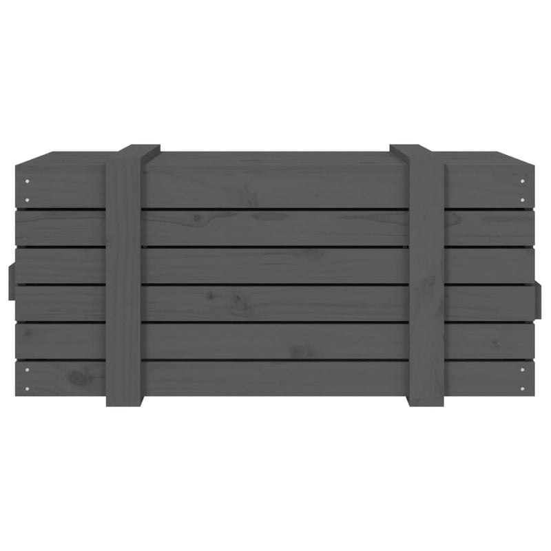 vidaXL szürke tömör fenyőfa tárolóláda 91 x 40,5 x 42 cm