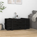vidaXL fekete tömör fenyőfa tárolóláda 91 x 40,5 x 42 cm