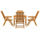 vidaXL Kert étkező szett 5 pcs Barna tömör akácfa