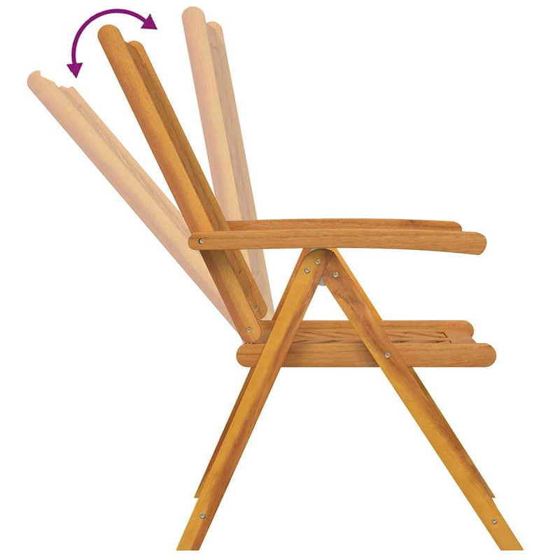 vidaXL Kert étkező szett 5 pcs Barna tömör akácfa