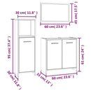 vidaXL 3 részes barna tölgy színű szerelt fa fürdőszobai bútorszett