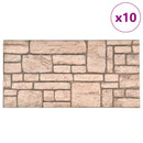 vidaXL Fali panelek 10 pcs Bézs 100 x 50 cm EPS Hab