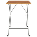vidaXL tömör tíkfa és acél összecsukható bisztróasztal 55 x 54 x 71 cm