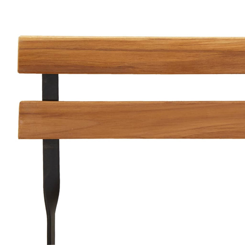 vidaXL 4 db tömör tíkfa és acél összecsukható bisztrószék