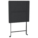 vidaXL fekete összecsukható polyrattan bisztróasztal 55 x 54 x 71 cm
