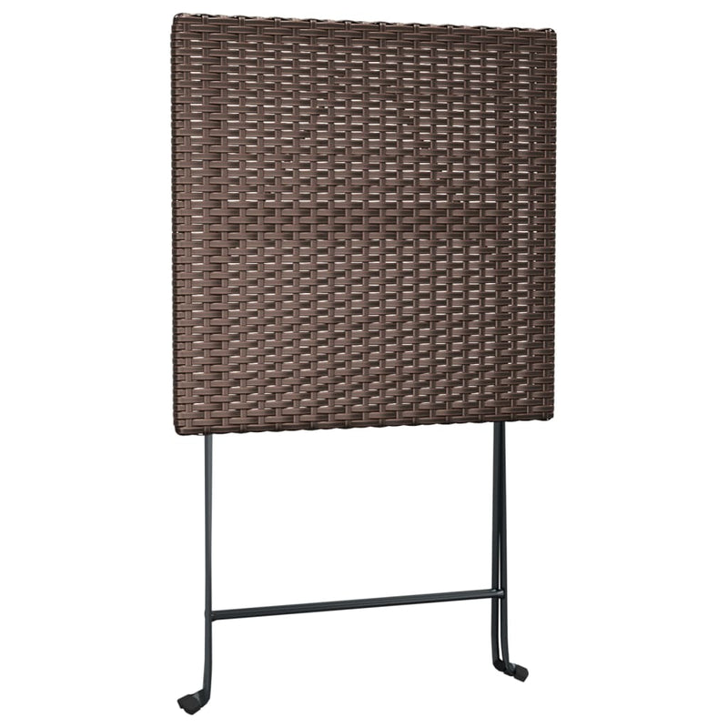 vidaXL barna összecsukható polyrattan bisztróasztal 55 x 54 x 71 cm