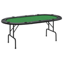 vidaXL zöld összecsukható pókerasztal 10 játékosnak 207 x 106 x 76 cm