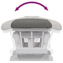 vidaXL sötétszürke szövet siklófotel zsámollyal