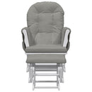 vidaXL világosszürke szövet siklófotel zsámollyal