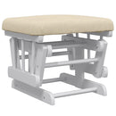 vidaXL krémfehér szövet siklófotel zsámollyal