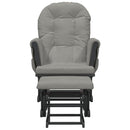 vidaXL világosszürke szövet siklófotel zsámollyal