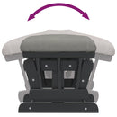 vidaXL világosszürke szövet siklófotel zsámollyal