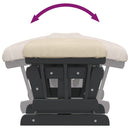 vidaXL krémfehér szövet siklófotel zsámollyal