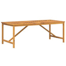 vidaXL tömör akácfa kerti étkezőasztal 200 x 90 x 74 cm