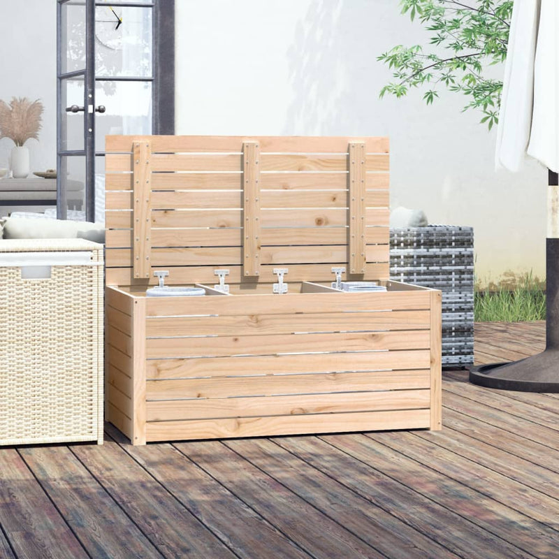 vidaXL tömör fenyőfa kerti láda 101 x 50,5 x 46,5 cm