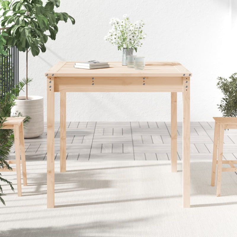vidaXL tömör fenyőfa kerti asztal 82,5 x 82,5 x 76 cm