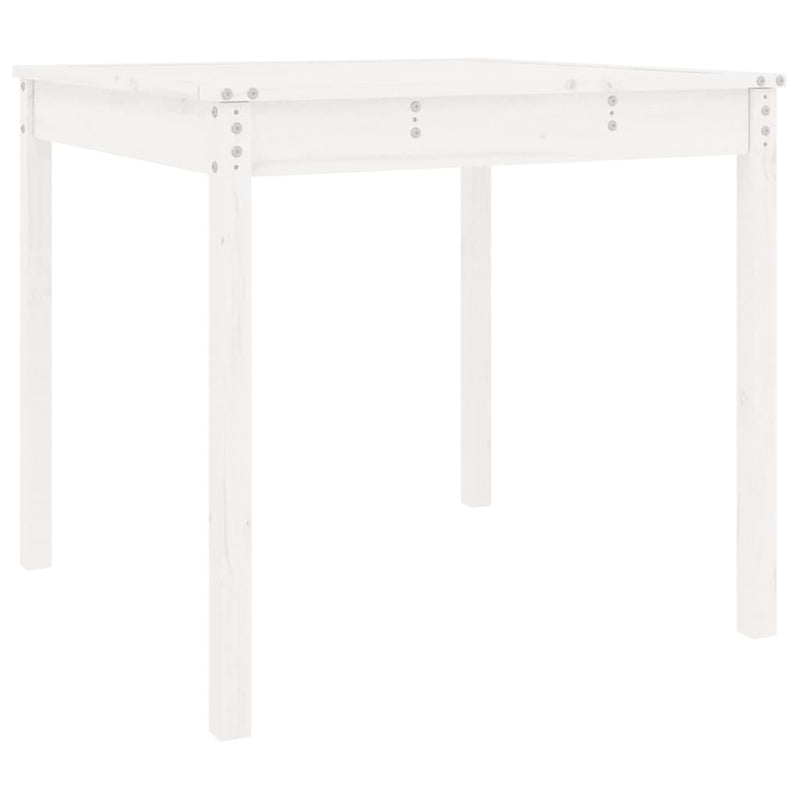 vidaXL fehér tömör fenyőfa kerti asztal 82,5 x 82,5 x 76 cm