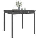 vidaXL szürke tömör fenyőfa kerti asztal 82,5 x 82,5 x 76 cm