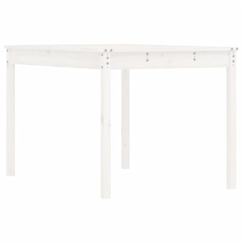 vidaXL fehér tömör fenyőfa kerti asztal 121 x 82,5 x 76 cm