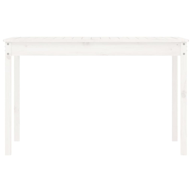 vidaXL fehér tömör fenyőfa kerti asztal 121 x 82,5 x 76 cm