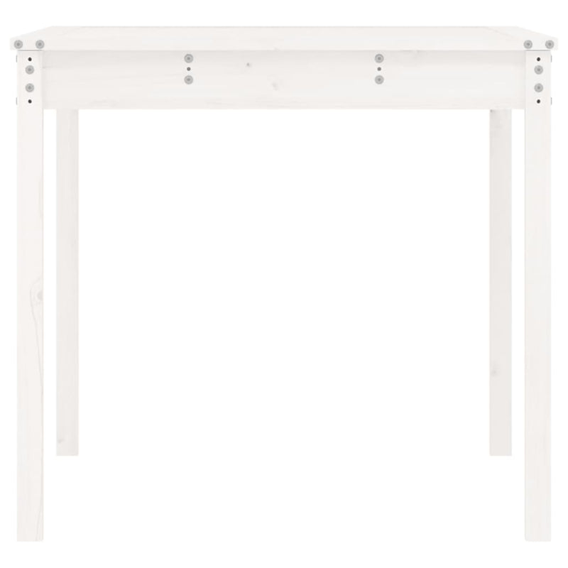 vidaXL fehér tömör fenyőfa kerti asztal 121 x 82,5 x 76 cm