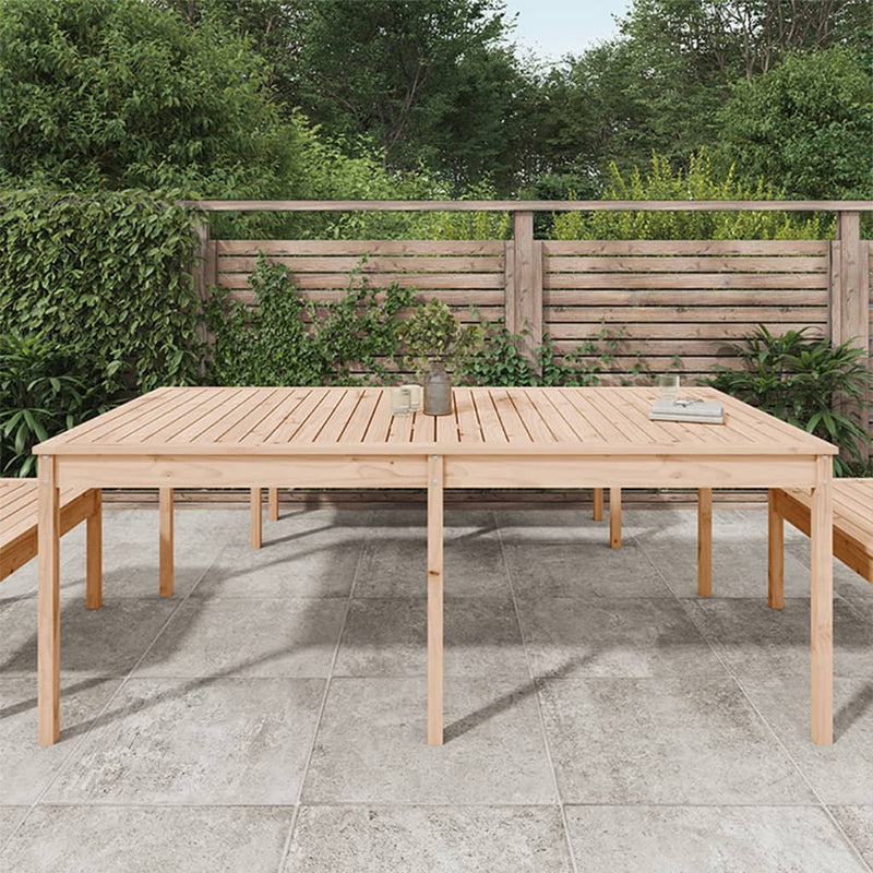 vidaXL tömör fenyőfa kerti asztal 203,5 x 100 x 76 cm