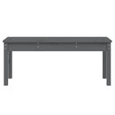 vidaXL szürke tömör fenyőfa kerti pad 109x44x45 cm