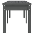 vidaXL 2 személyes szürke tömör fenyőfa kerti pad 159,5x44x45 cm