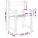 vidaXL 2 db tömör fenyőfa kerti szék 60x48x91 cm