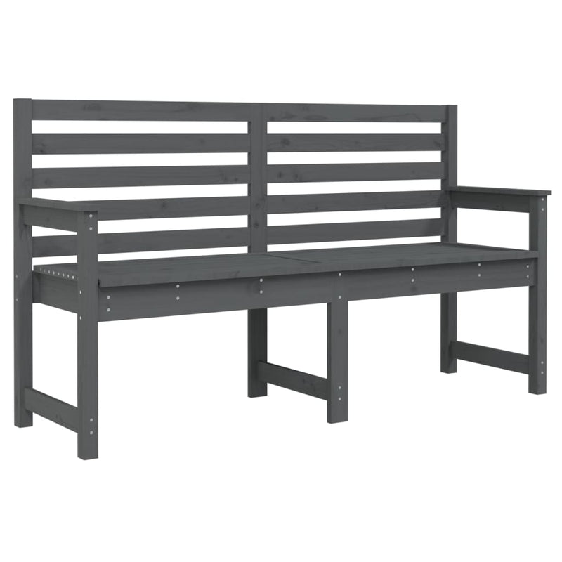 vidaXL szürke tömör fenyőfa kerti pad 159,5x48x91,5 cm