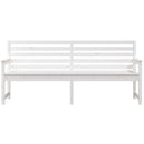 vidaXL fehér tömör fenyőfa kerti pad 203,5 x 48 x 91,5 cm