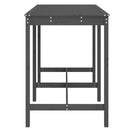 vidaXL szürke tömör fenyőfa kerti asztal 159,5x82,5x110 cm