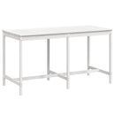 vidaXL fehér tömör fenyőfa kerti asztal 203,5x90x110 cm