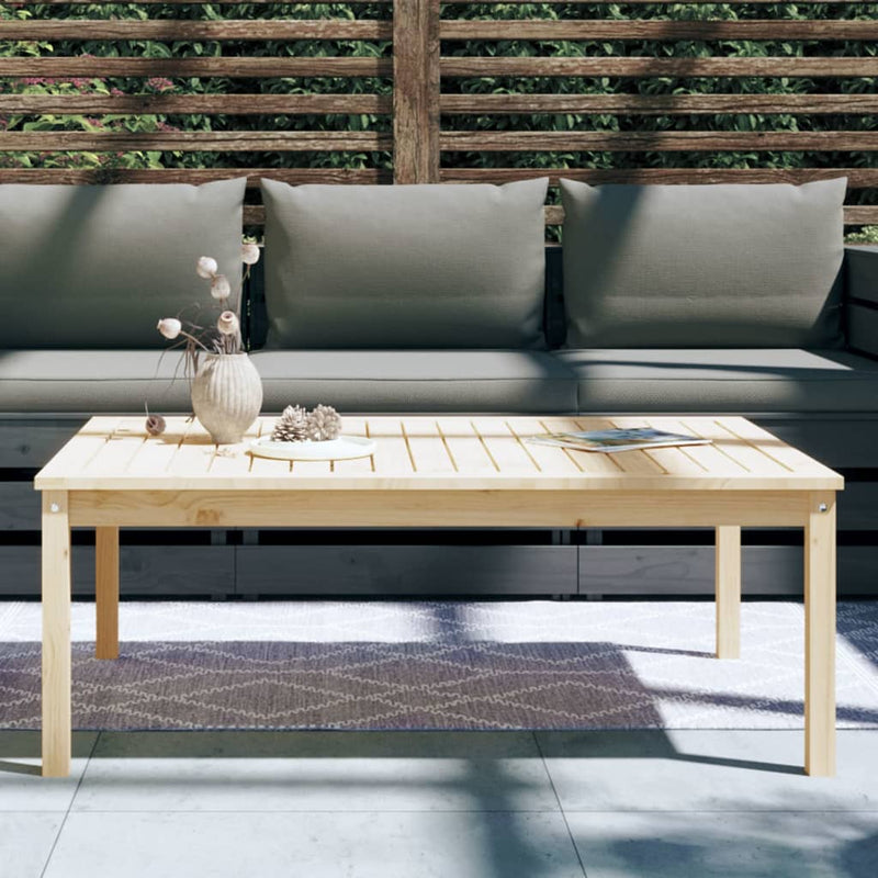 vidaXL tömör fenyőfa kerti asztal 121x82,5x45 cm