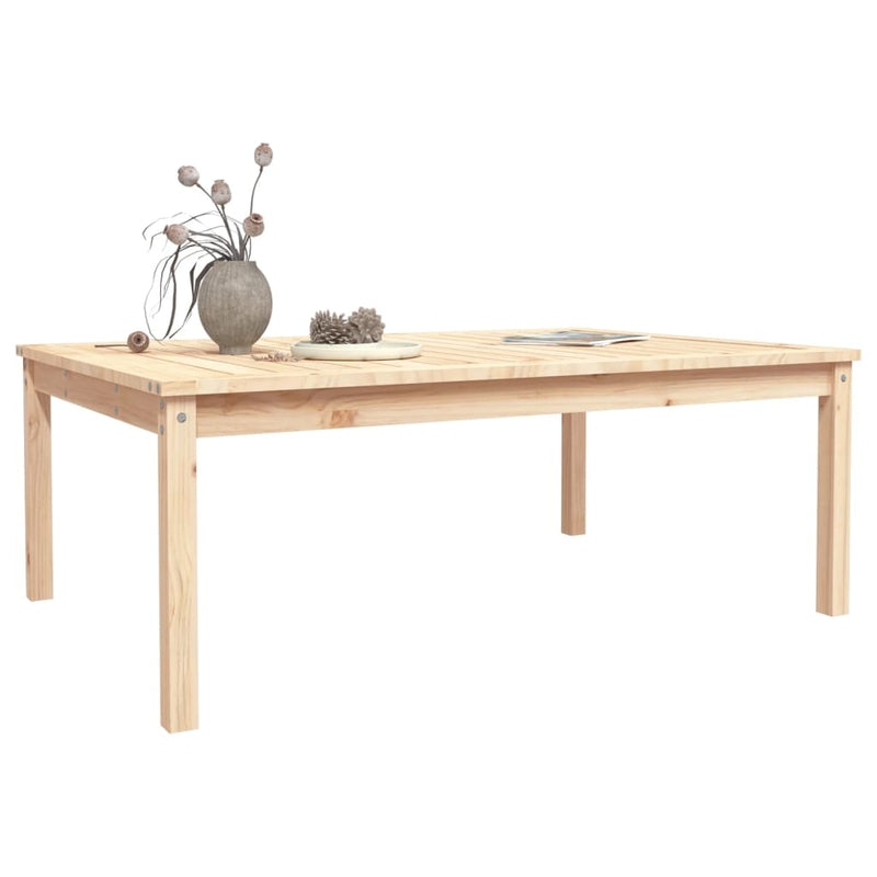 vidaXL tömör fenyőfa kerti asztal 121x82,5x45 cm