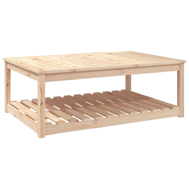 vidaXL tömör fenyőfa kerti asztal 121x82,5x45 cm