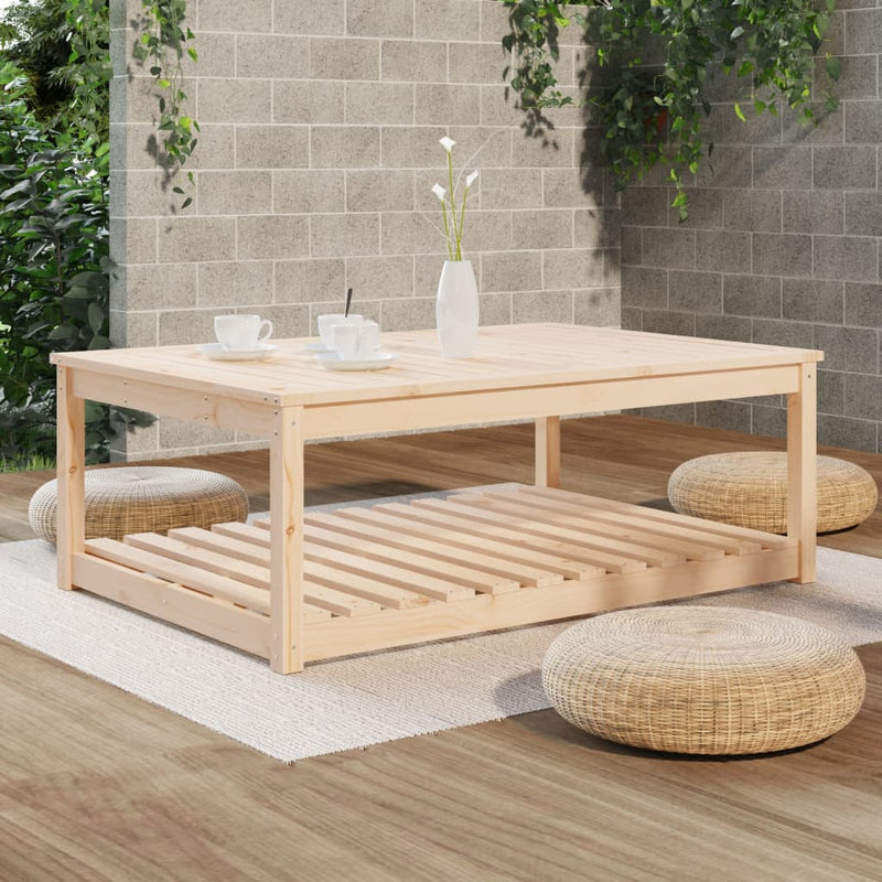 vidaXL tömör fenyőfa kerti asztal 121x82,5x45 cm