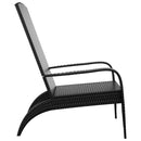vidaXL fekete polyrattan kerti Adirondack szék