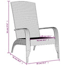 vidaXL fekete polyrattan kerti Adirondack szék