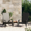 vidaXL fekete polyrattan kerti Adirondack szék