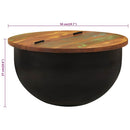 vidaXL fekete tömör újrahasznosított fa dohányzóasztal 50 x 27 cm