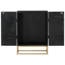 vidaXL fekete tömör mangófa és vas tálalószekrény 55 x 34 x 75 cm