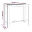 vidaXL tömör akácfa kerti bárasztal 120 x 60 x 105 cm