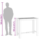 vidaXL tömör akácfa kerti bárasztal 120 x 60 x 105 cm