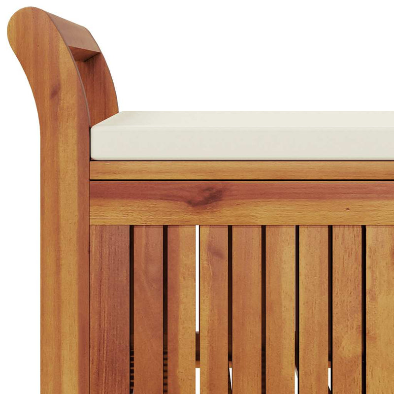 vidaXL tömör akácfa kerti tárolópad párnával 91 cm