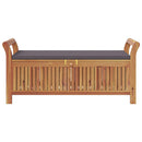 vidaXL tömör akácfa tárolópad párnával 126 cm