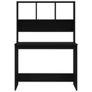 vidaXL fekete szerelt fa íróasztal polcokkal 102 x 45 x 148 cm