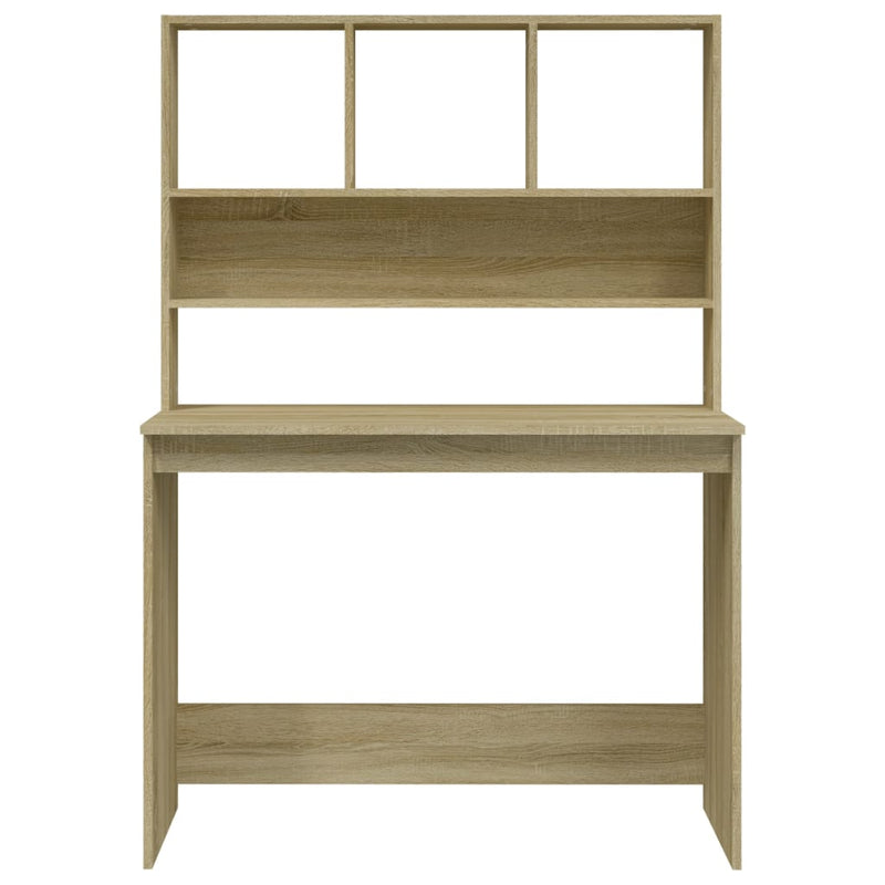 vidaXL sonoma tölgy szerelt fa íróasztal polcokkal 102 x 45 x 148 cm